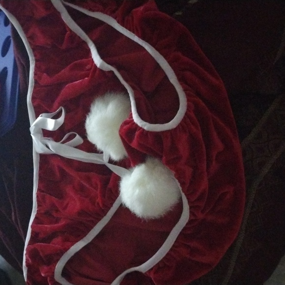 Festive Red Velvet Holiday Brief with White Trim & Pom Poms – Size XXL, NWT - Picture 1 of 5